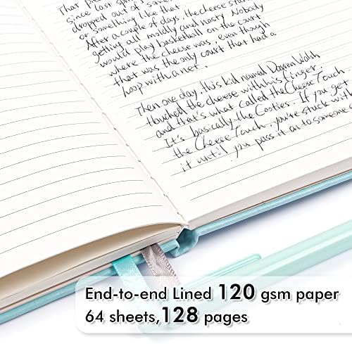 feela 12 Pack Notebooks Journals Bulk, Hardcover Notebook Classic Ruled Lined Journals with Pen Holder for Women Girls School Business Supplies, with 12 Black Pens, 120 GSM, 5.1”x8.3”, A5, Sky Blue - Image 3