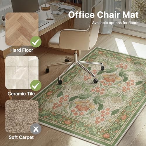 36"x48" Office Chair Mat for Hardwood Floor, Non-Slip Washable Sage Green - Image 3