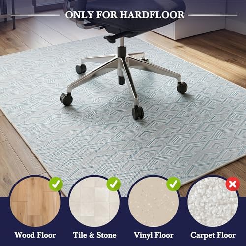 Aothia Textilene Chair Mat for Hardwood Floors - Heavy Duty Non-Slip Desk Floor Protector, Durable PVC & Polyester Blend, Easy to Clean, Ideal for Home Office (36"x47", Sky Blue) - Image 5