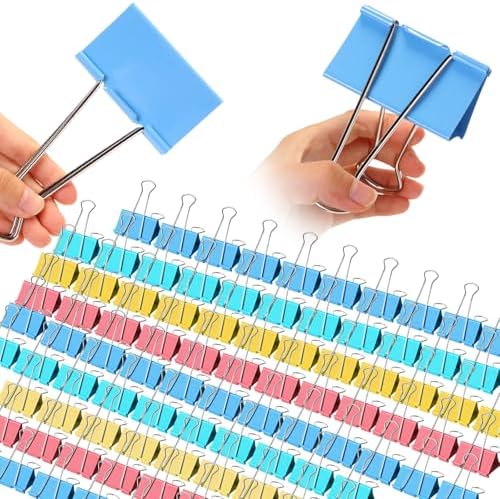 Jetec 48 Pcs 3 Inch Jumbo Binder Clip Colorful Extra Large Binder Clip Bulk by Jetec
