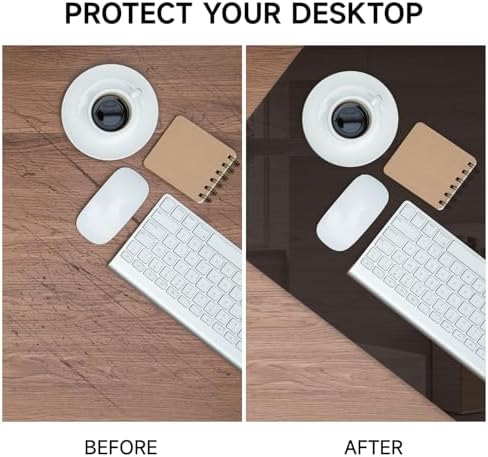 VASUHOME 24" x 18" Black Tempered Glass Desk Mat - Multi-Functional Desk Pad for Keyboard and Monitor Protection, Dry Erase Surface, Ideal Table Top Protector for Home & Office - Image 3