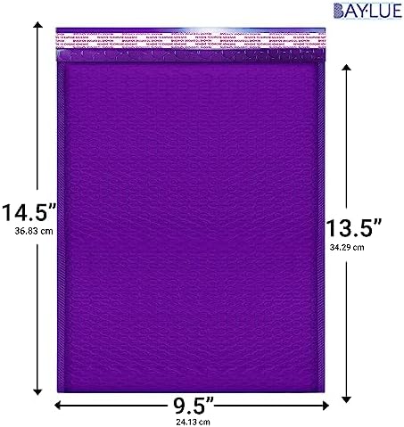 Purple Bubble Mailers 9.5x14.5, Poly Padded Envelopes #4, 100 Pack - Image 2
