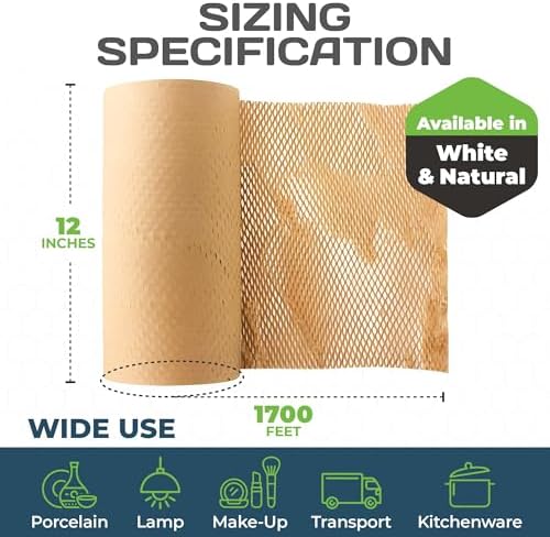 HexcelPack HexaFil Honeycomb Packing Paper Filler - Natural, 12" x 1700' - Image 2