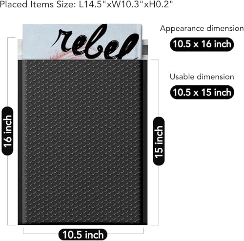 Fuxury Black Bubble Mailers 10.5x16" Padded Envelopes 3750Pack Bulk Pallet - Image 2