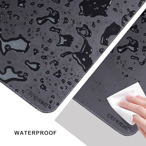 CENNBIE MAX240 94.5" x 39.4" Leather Desk Mat Protector, Extra Large Leather Desk Pad for Full Desk - XXL Super Large Mouse Pad (Black) - Image 4