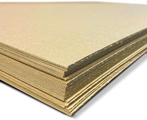 Flipside Products 32" x 40" Kraft Two Sided (E-Flute) Corrugated Project Sheets, Cardboard Sheets, Flat Packing Inserts, Crafts, Pads Packing, Brown, Pack of 25 by FlipsideProducts