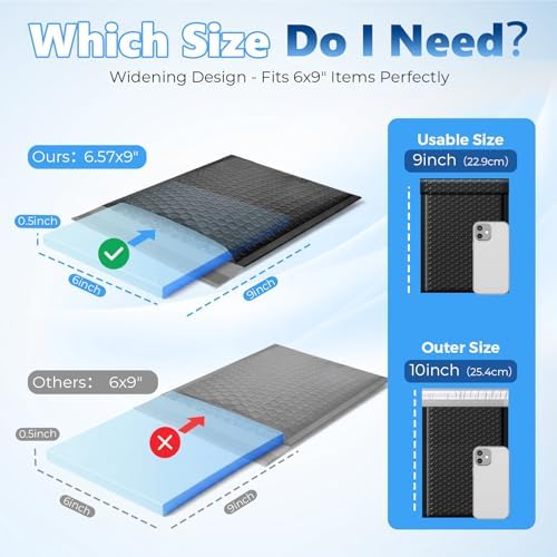 Metronic Bubble Mailers 6x10" 450Pack Padded Envelope True 6x9" Usable Size - Image 2