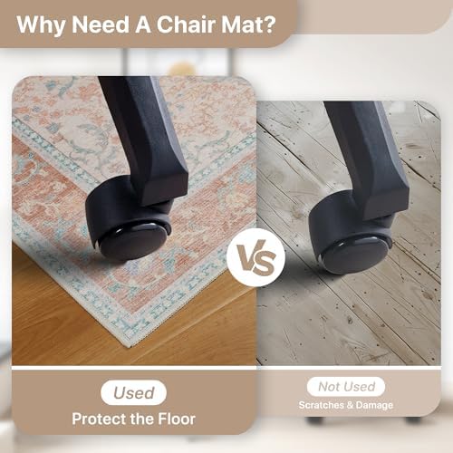 36"x48" Office Chair Mat for Hardwood Floor, Non-Slip Washable Pink - Image 5