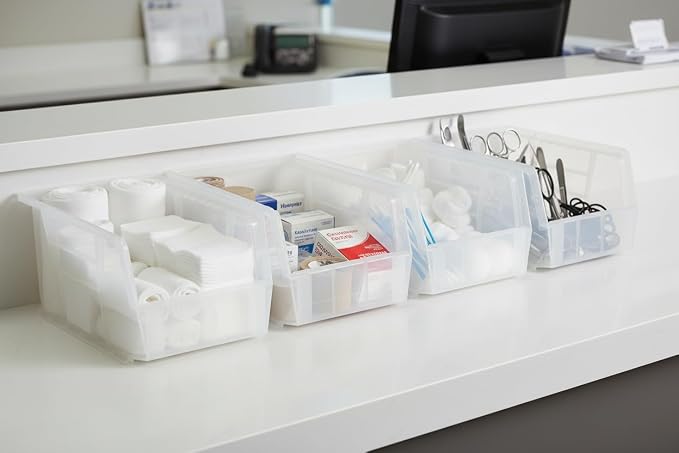 HE HUDSON EXCHANGE 9.5" x 6" x 5" Plastic Stackable Storage Bin, Clear - Image 2