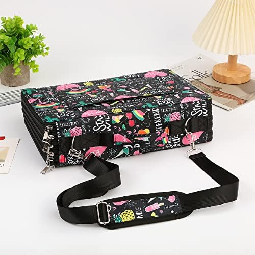 600-Slot Colored Pencil Case, 5-Layer Zipper with Shoulder strap and Handle - Image 4
