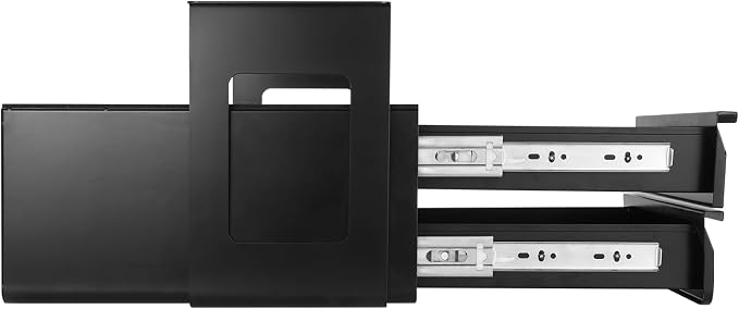 VEVOR Under Desk Double Stacked Lockable Slide Out Drawer, 13 inch Lockable Under Table Pull-out Drawer Attachment for Sit Stand Workstation, Secure Under Desk Storage Organizer, Black - Image 10