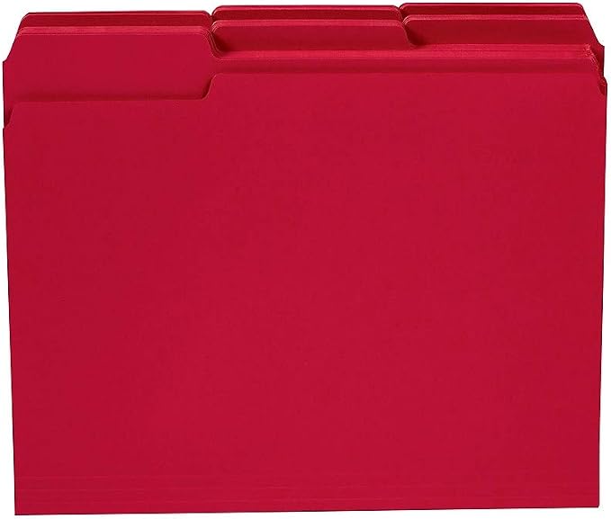 Staples Reinforced Colored File Folders, Letter Size, 3‑Tab Design, Red, Heavy‑Duty Construction, 100/Box - Image 8