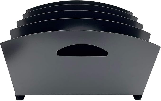 Huron Desktop File Organizer Vertical 4 Slot w/Handles, Black Steel - Image 4