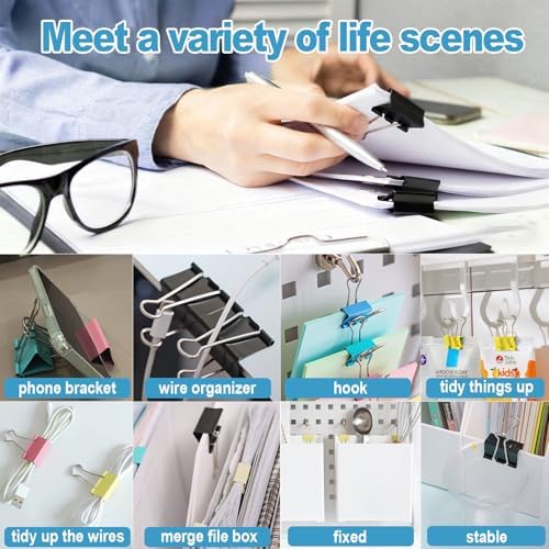 3 Inch Extra Large Binder Clips (24 Pack), Black Jumbo Binder Clips, Heavy Duty Paper Clamps, Big Metal Paper Clips for Office, Home, School, Art Supplies - Image 3