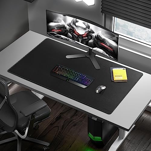 CENNBIE Leather Desk Mat Large, 43.6" x 23.6" Extended Mouse Pad (Black) - Image 6