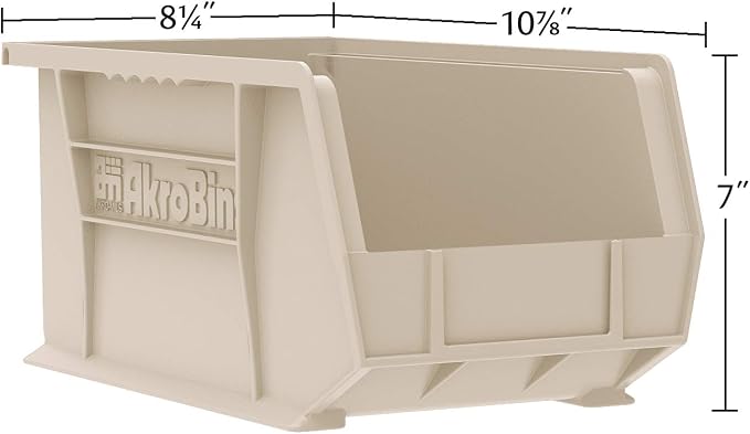 Akro-Mils 30239 AkroBins Plastic Storage Bins, 11"x8"x7", Clear, 6-Pack | Space-Saving Stackable Bins for Garage, Pantry, Craft Organization - Image 2