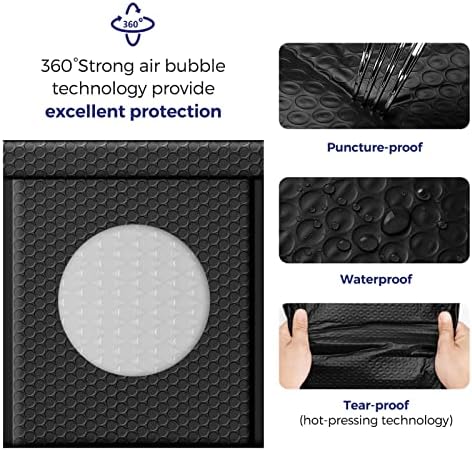 Fuxury Black Bubble Mailers 8.5x12" Padded Envelopes 40 Pack #2 - Image 3