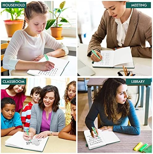 feela 12 Pack Notebooks Journals Bulk with 12 Black Pens, A5 Hardcover Notebook Classic Ruled Journal Set with Pen Holder for School Business Work Travel Writing, 120 GSM, 5.1”x8.3”, Dark Green - Image 7