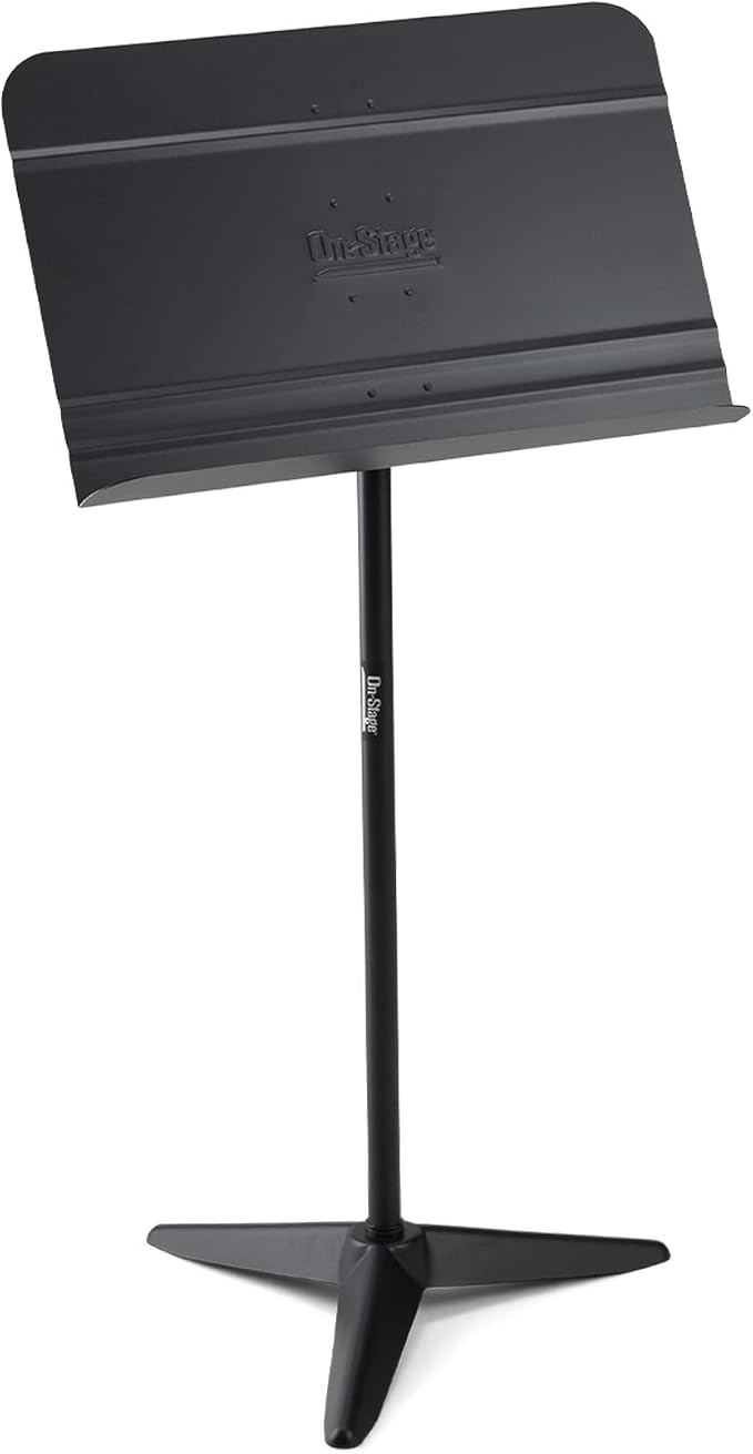 On-Stage SM7711B Orchestra Music Stand (Professional Orchestral Setup for Sheet Music Pages, Scores, and Books, Adjustable Height and Angle, 8 lb Capacity, Cart Compatible, Steel and Aluminum, Black) by On-StageStands