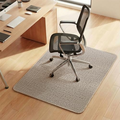Aothia Textilene Chair Mat for Hardwood Floors - Heavy Duty Non-Slip Desk Floor Protector, Durable PVC & Polyester Blend, Easy to Clean, Ideal for Home Office (36"x47", Brown Beige) by AothiaSimpleNaturalUnique