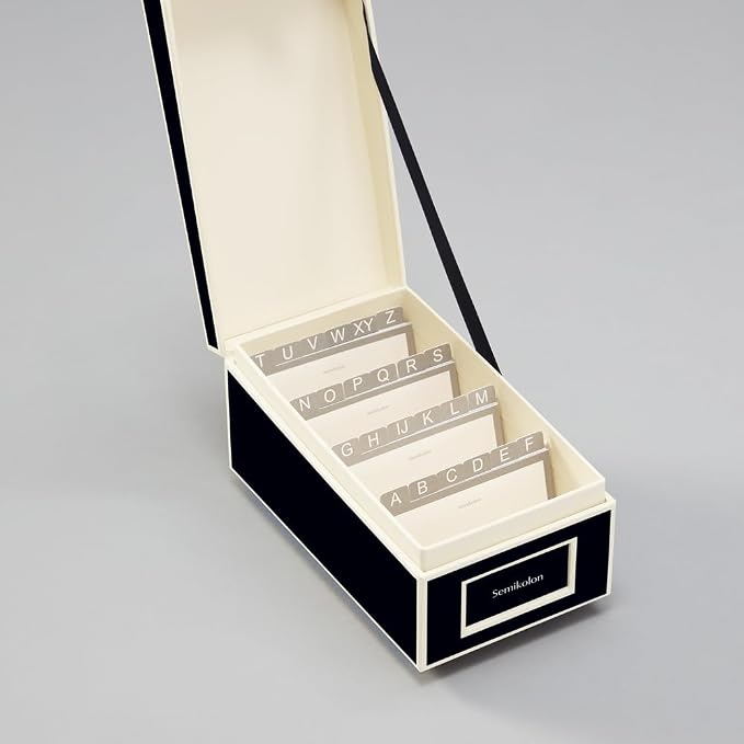 Semikolon - Business Card Box with Alphabetical Tabs, Black - Image 2