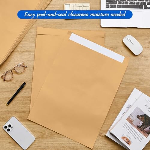 Motipuns 50 Pcs 14'' x 18'' Large Mailing Envelopes 32lb with Gummed Flaps - Image 5