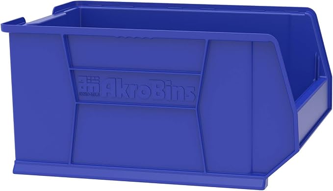 Akro-Mils 30289 Super-Size AkroBins Plastic Storage Bins, Space-Saving Stackable Bins for Garage, Classroom, Warehouse Organization, 24" L x 18" W x 12" H, Blue, 1-Pack - Image 2