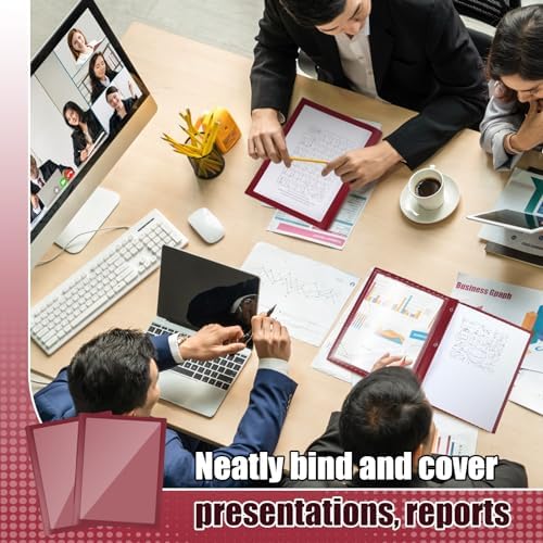 Teling 50 Pcs Report Covers with 3 Prong Presentation Folders, Red - Image 4