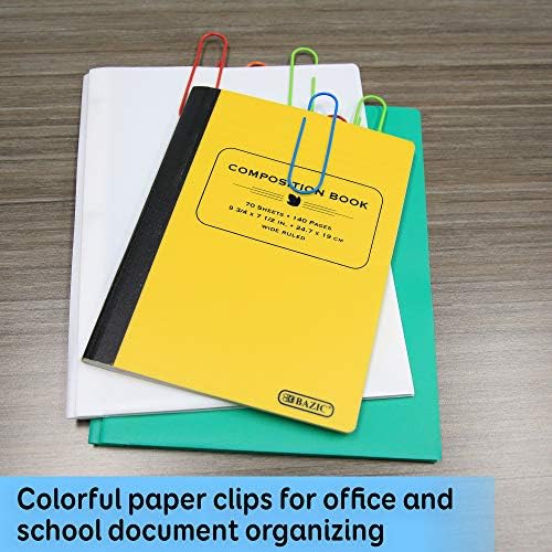 BAZIC Products Mega Paper Clips, Assorted Colors, 100 mm, 10 Ct, 24-Box - Image 6
