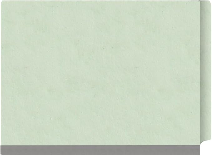 25 Pt. Pressboard Classification Folders, Full Cut End Tab, Letter Size, 2 Dividers, Pale Green (Box of 10) - Image 3