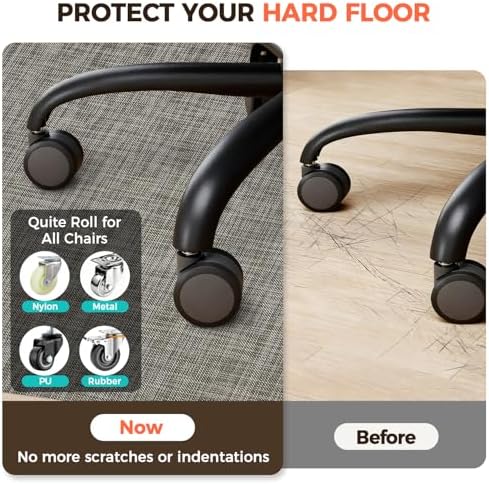 BAGAIL Office Chair Mat for Hardwood Floor, 35"x47" Heavy Duty Computer Chair Mat - Fast Flat & Smooth Glide - Non-Slip Desk Chair Floor Protector for Home Office - Brown - Image 3