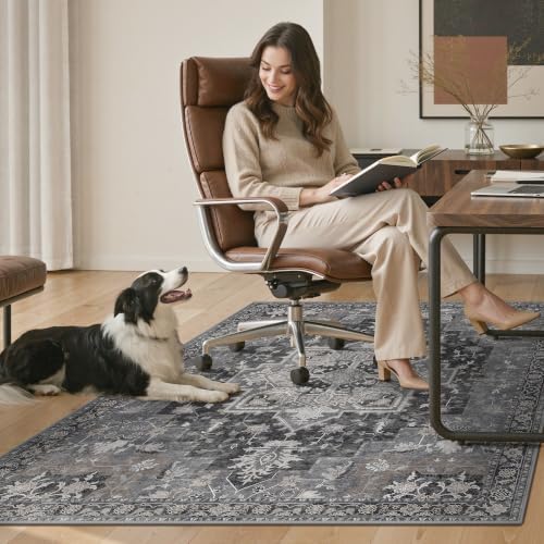 48"x72" Office Chair Mat for Hardwood Floor, Non-Slip Washable Black - Image 7