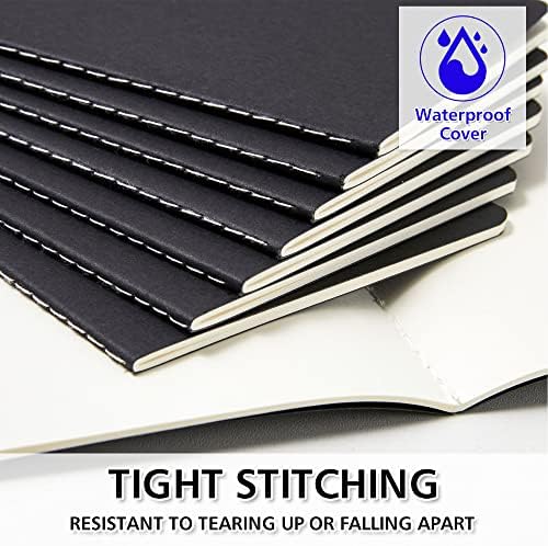 feela 170 Pack Blank Kraft Notebooks, Unlined Sketchbook Mini Cute Note Pad for Drawing Writing, Journal Bulk For Kids Students Office School Supplies, A6, 48 Pages, 4.25” X 5.5”, Black - Image 4
