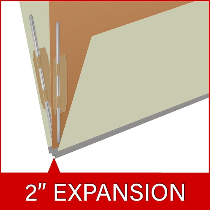 25 Pt. Pressboard Classification Folders, 2/5 Cut ROC Top Tab, Letter Size, 1 Pocket Divider, Light Green (Box of 10) - Image 7