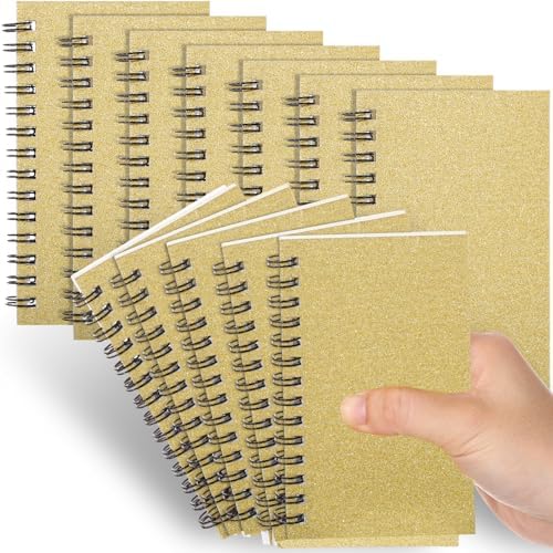Jutom 18 Pcs Small Spiral Notebook Memo Pad 3x5, Glitter Gold by Jutom