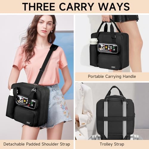 Zipper Binder 3 Ring with Ita Window,700 Sheets Capacity, Binder 3 Inch with Shoulder Strap Fits 13 Inch Laptop for School and Office,Black - Image 6
