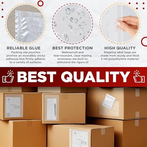 APQ Supply Clear Packing List Envelopes, 7 x 10 Inch Self Seal Shipping Document Pouches, 100 Pack for Business Warehouse E Commerce Fulfillment and Shipping Departments - Image 3