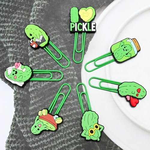 Paper Clips, 22pcs Pickle PaperClips Medium Colored Binder Clips Assorted Book Mark for Paperwork Office School Decorative - Image 7