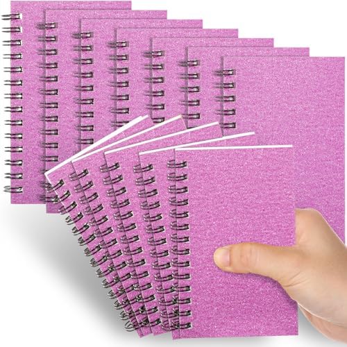 Jutom 18 Pcs Small Spiral Notebook Memo Pad 3x5, Glitter Pink by Jutom