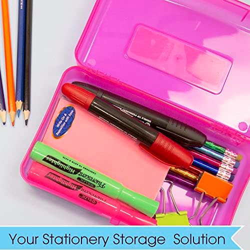 BAZIC PRODUCTS Bright Color Multipurpose Pencil Box, Stackable, 24-Case - Image 2