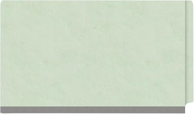 Ecom Folders Top Tab Pressboard Classification Folders | Legal Size 25 Pt Stock with 1 Divider | 2/5 Cut ROC Tab for Medical & Office Filing | 4 Filing Sections | Pale Green, Box of 10 - Image 3