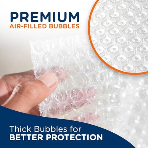 Campior Small Bubble Cushioning Wrap for Moving and Shipping - 175 Ft Bubble Packing Wrap for Packaging Boxes and Mailers, Clear Bubble Roll Moving Supplies, Perforated Every 12 inches, Pack of 2 - Image 3