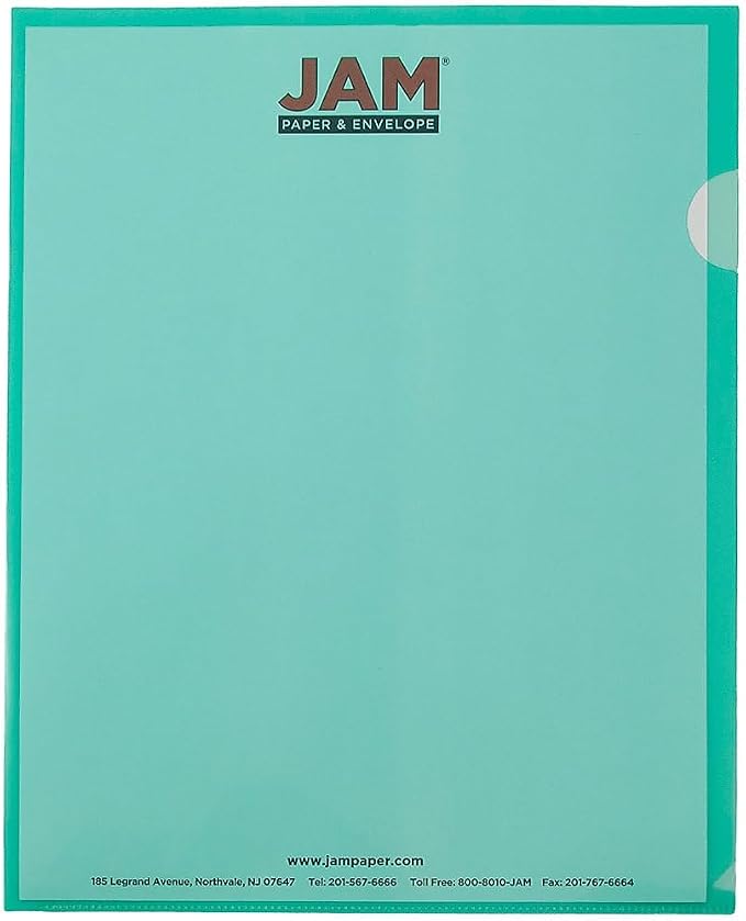 JAM PAPER Plastic Sleeves - Letter Size - 9 x 11 1/2 - Green Project Pockets - 12 Page Protectors/Pack - Image 4