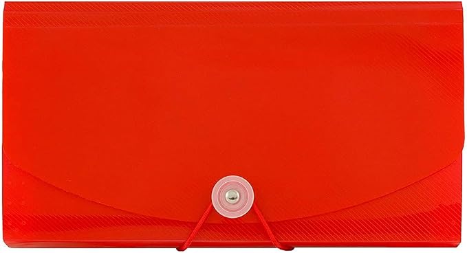JAM PAPER Accordion Folders - 13 Pocket Plastic Expanding File - Check Size - 5 x 10 1/2 - Red - Sold Individually - Image 3
