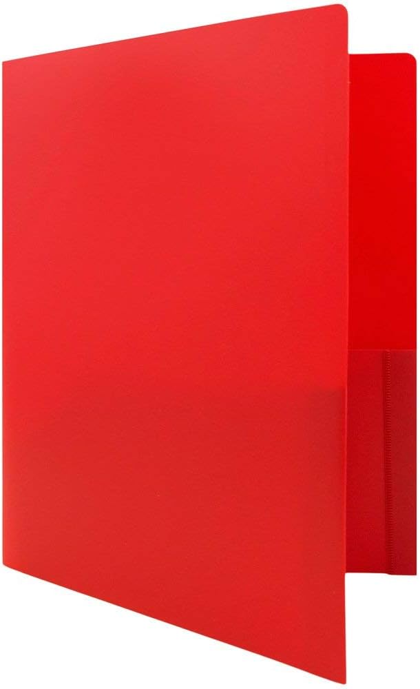 JAM PAPER Heavy Duty Plastic 2 Pocket Extra Tough School Folders - Red - 6/Pack - Image 5