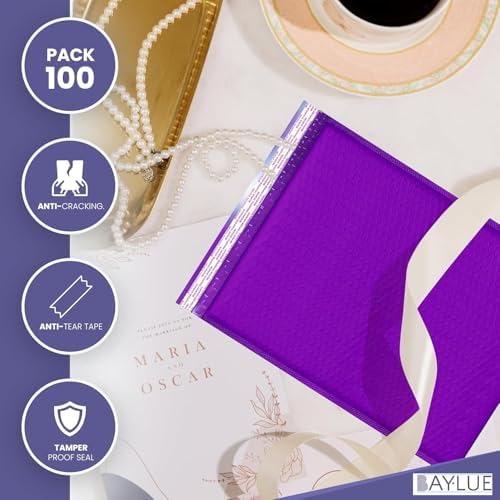 Purple Bubble Mailers 12x15, Self Seal Poly Padded Envelopes, 100 Pack Bulk - Image 5