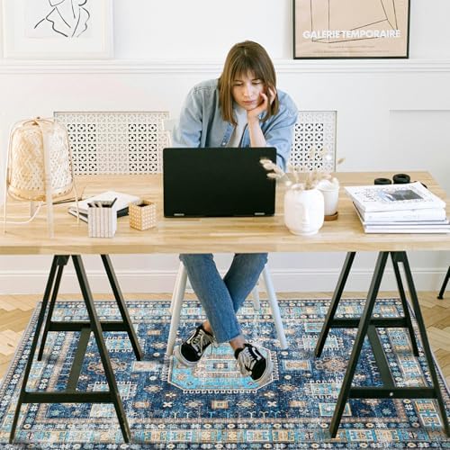 Office Chair Mat for Hardwood Floor, 60"x45" Easy Glide Computer Desk Mat Protector for Rolling Chair Under Desk Rug Nonslip Backing, Machine Wash, (Modern) - Image 2