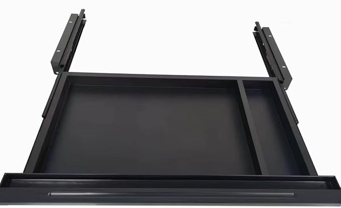 Under Desk Mounted Sliding Drawer to pull out, Attachable Desk Pencil Drawer Ball-Bearing Slides (Black) - Image 4