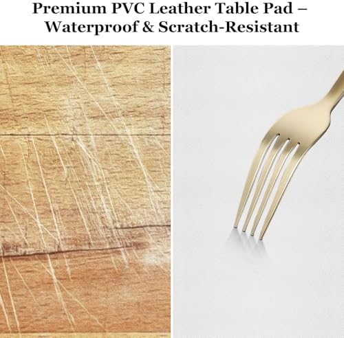 Warmstar Leather Table Cover 40 x60 Inch, 1.8MM Thick PVC Table Protector Waterproof, Desk Cover Protector Non-Slip Table Pad for Kitchen, Dresser, Gaming Desk,Dining Room Table，White - Image 7