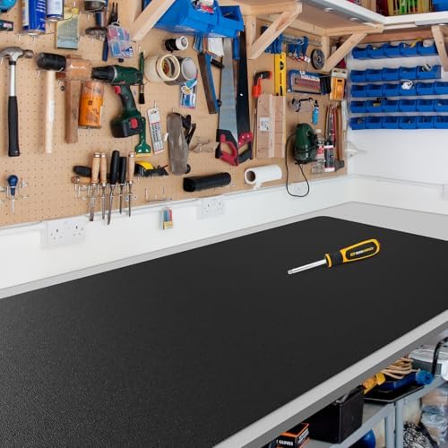 Black Plastic Table Cover Protector, 42" x 78" PVC Desk Pad Mat by FURKIT
